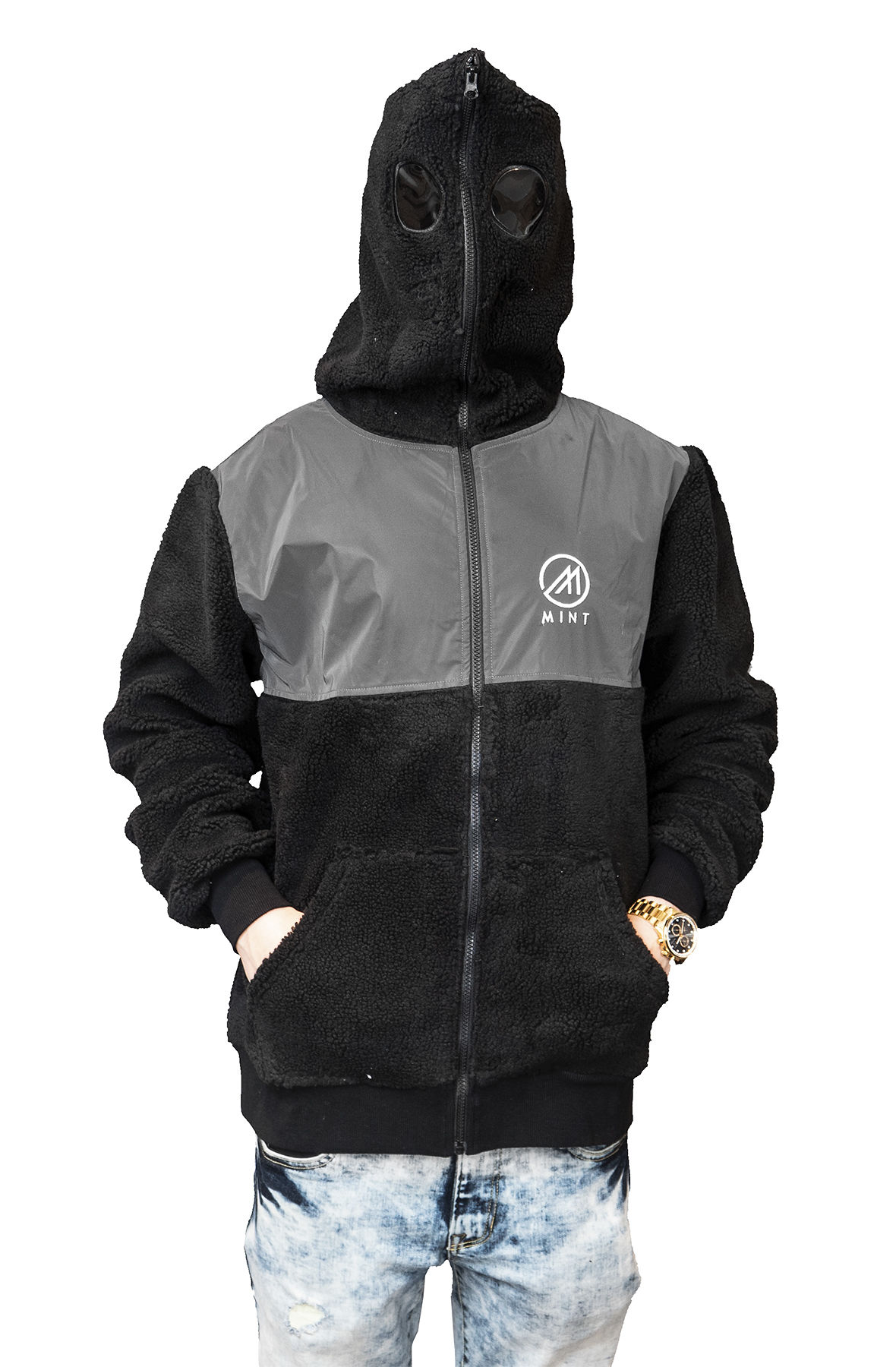 Mint Tech Hoodie Sherpa Black