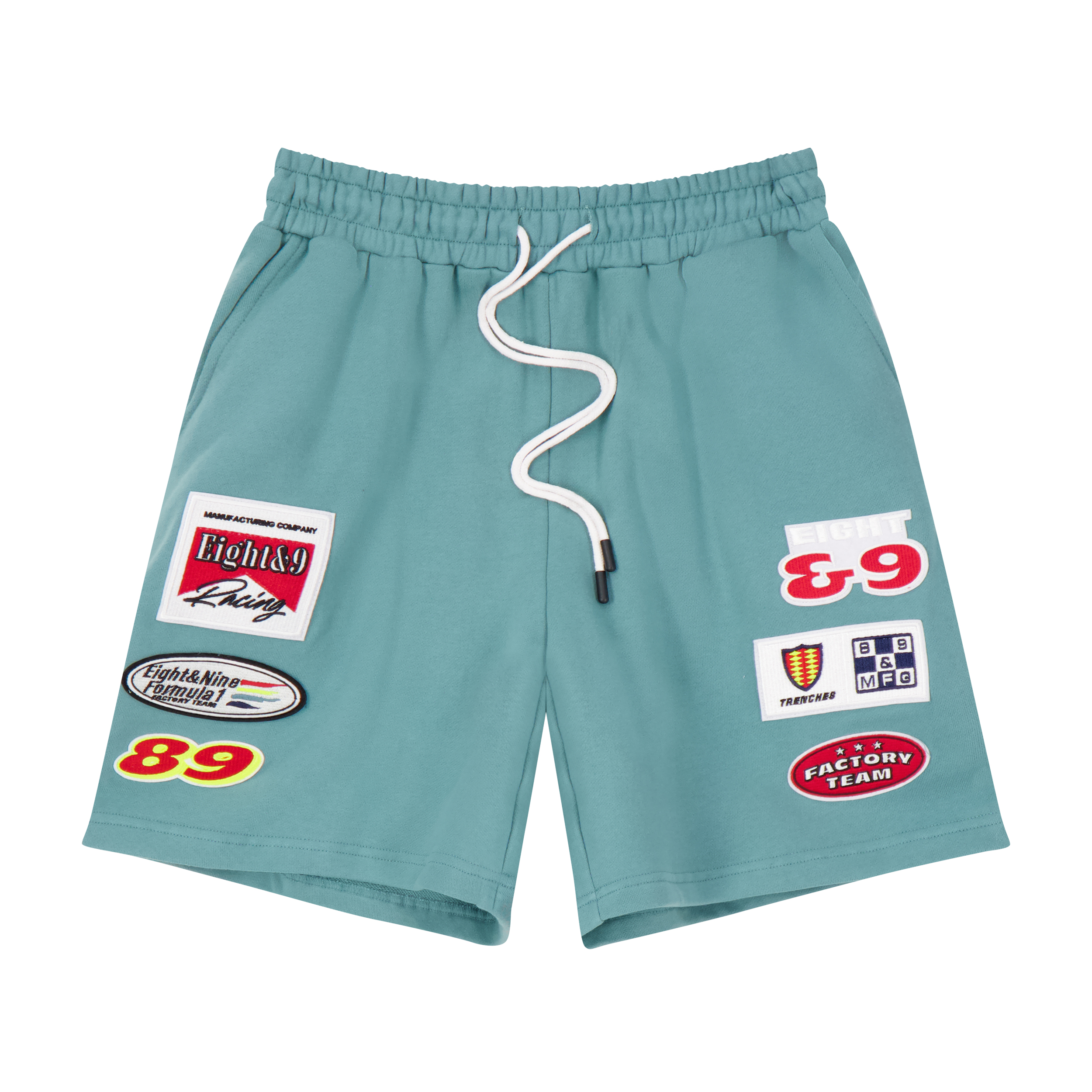 United French Terry Patched Out Shorts Blue