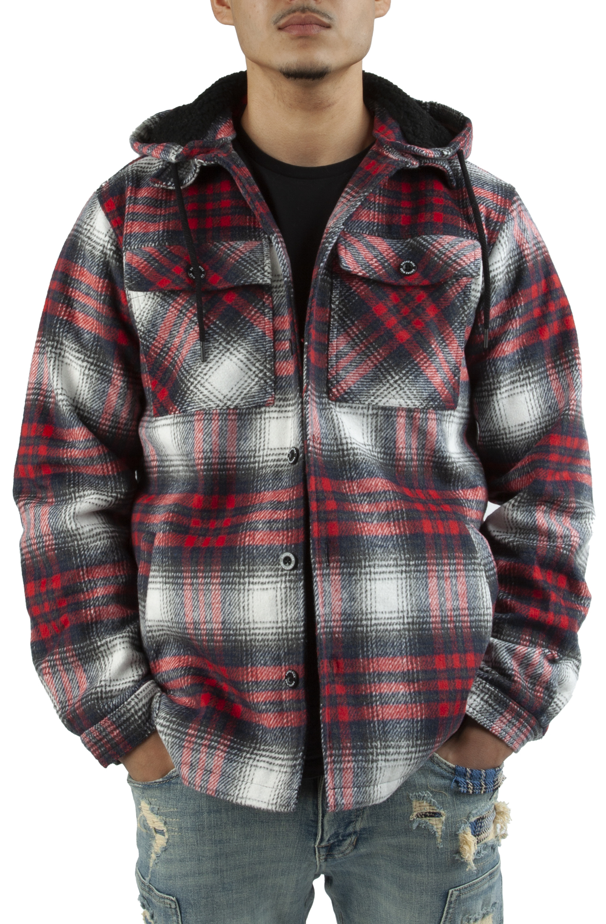 Flannel Hooded Overshirt