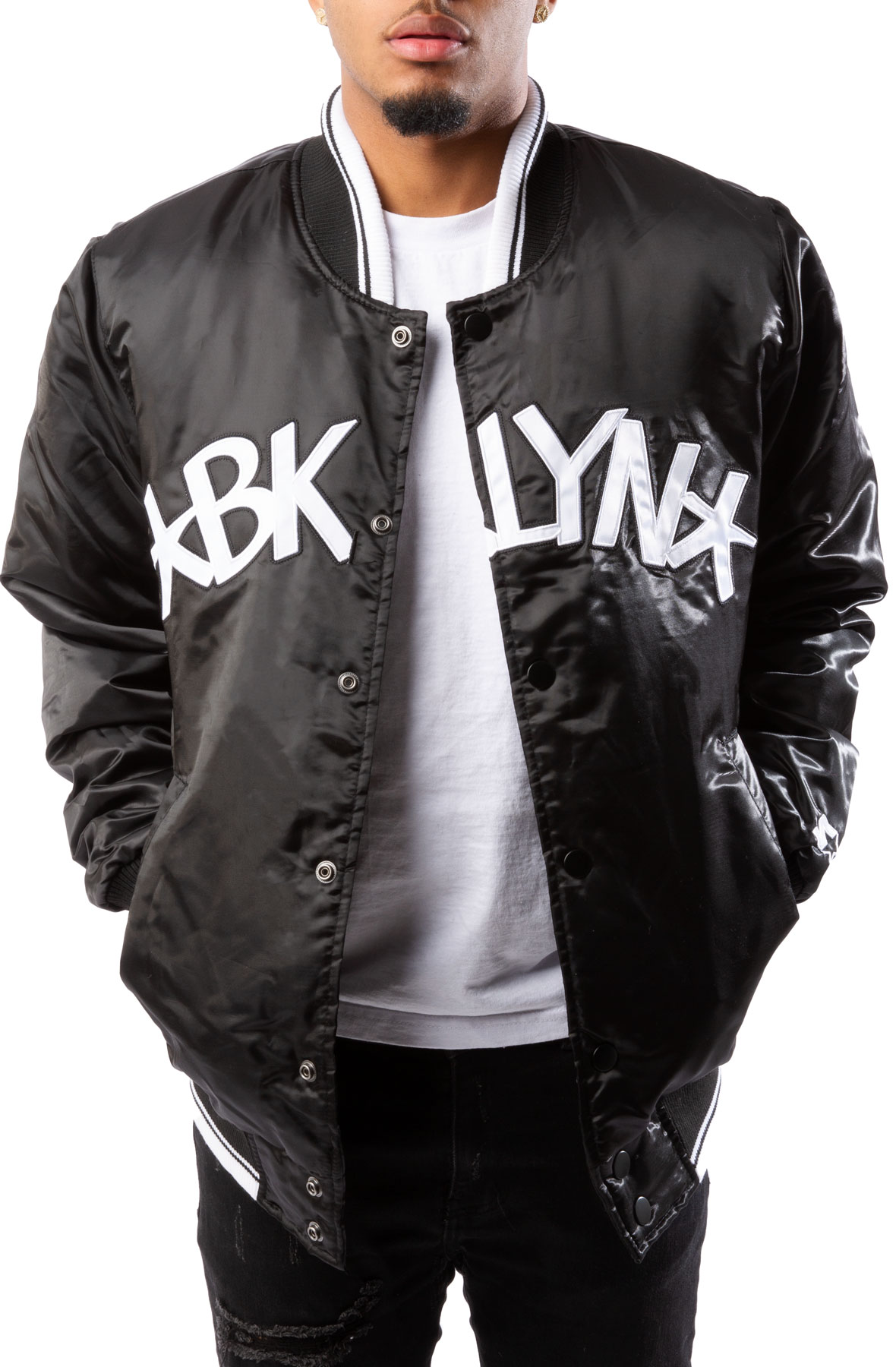NBA Brooklyn Nets Varsity Jacket (Black) Medium