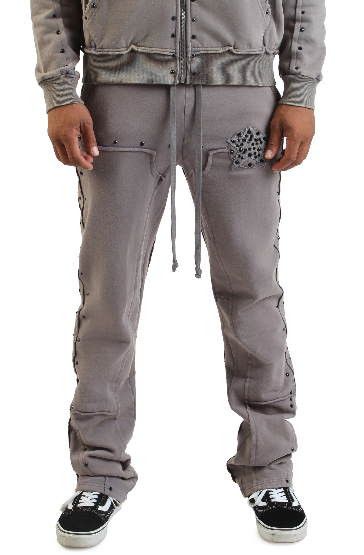 Dazzle Stud Fleece Flare Jogger