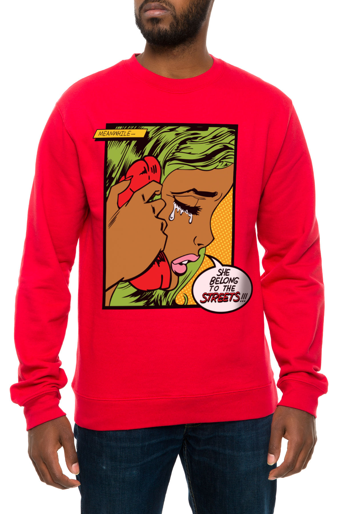 The Belong to the Streets Crewneck Sweatshirt in Red