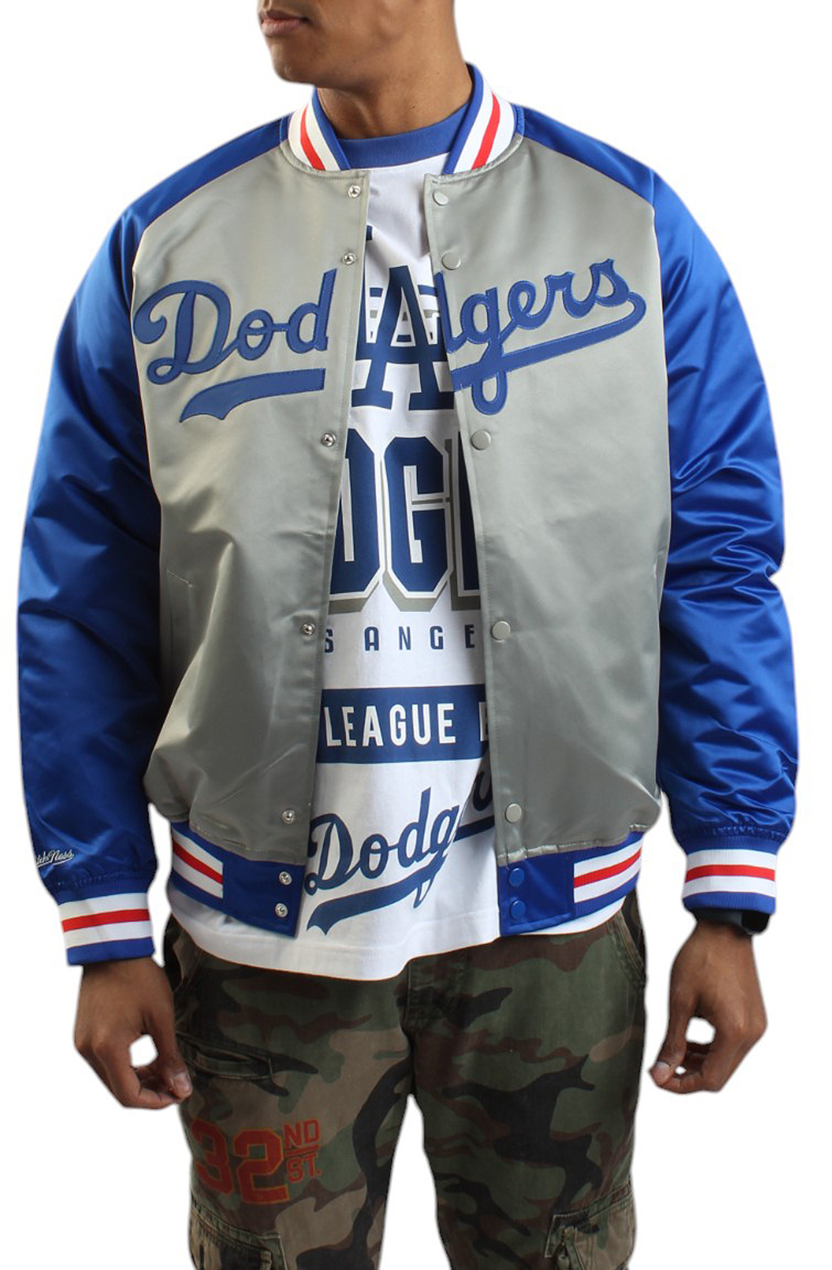 MLB Los Angeles Dodgers Vintage Logo Satin Jacket