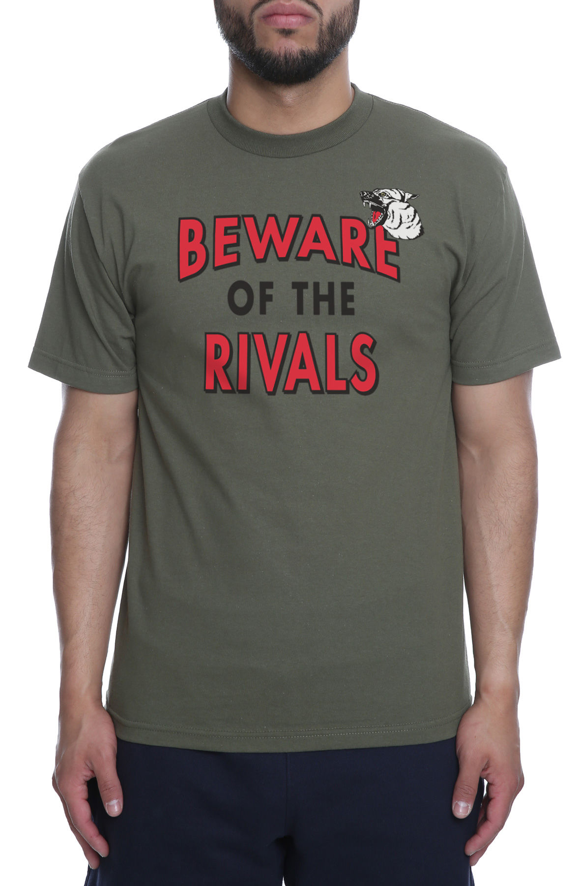 The Beware Of Tee in Military Green