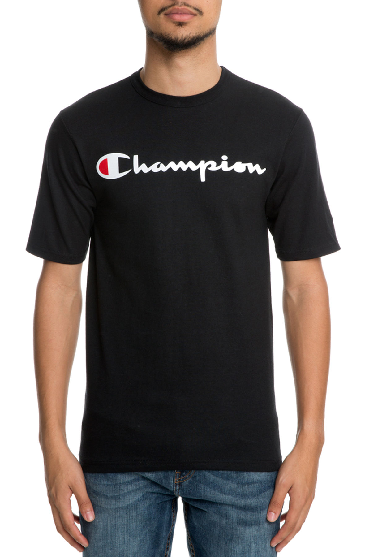 The Heritage Champion Script Tee in Black