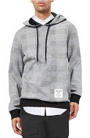 Houndstooth Plaid Hooded Sweater