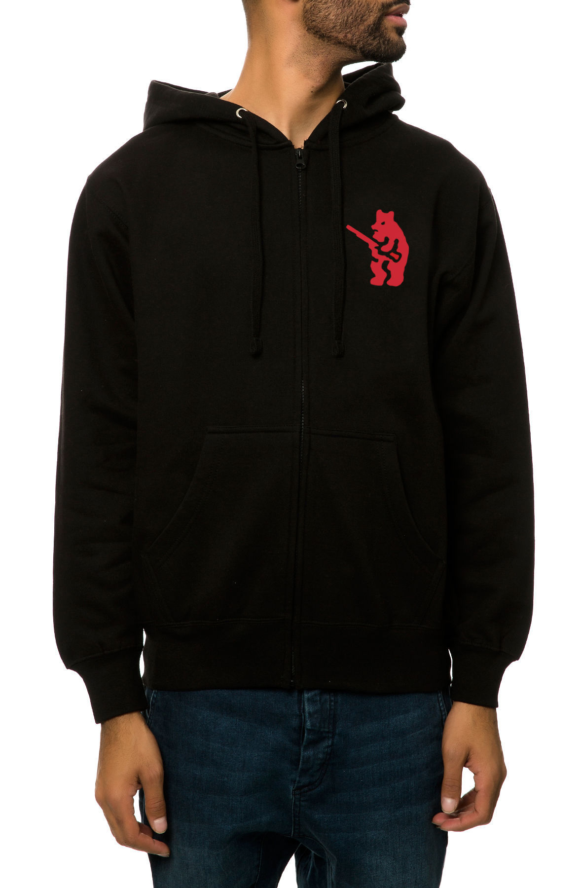 The Shoot in the Woods Zip-Up Hoodie in Black