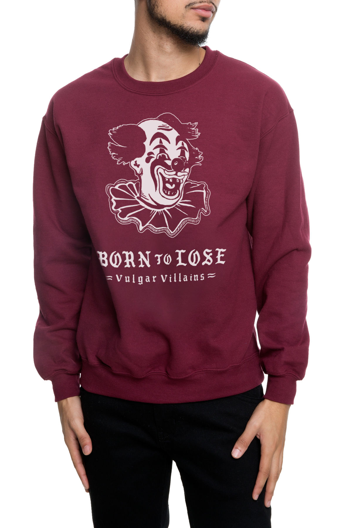 The Clown Crewneck Sweatshirt in Maroon