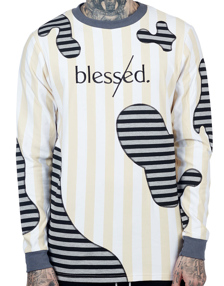 YK Blessed Patchwork Long Sleeve Tee