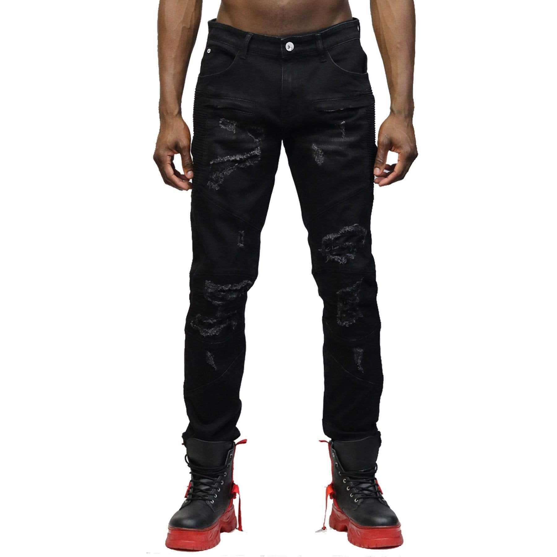 Limo Premium Washed Skinny Black Denim Pants