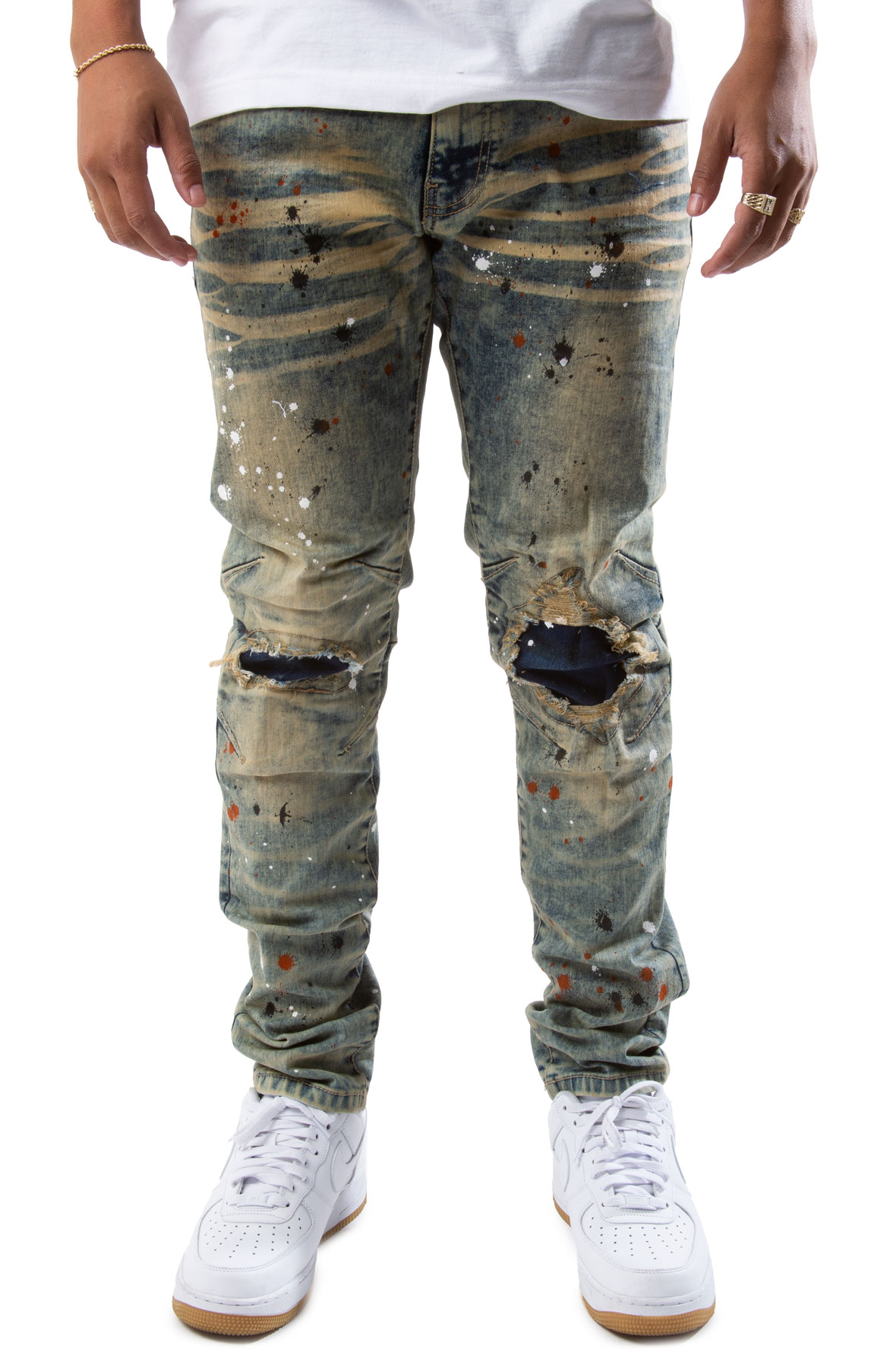 Schizo Distressed Splatter Jeans