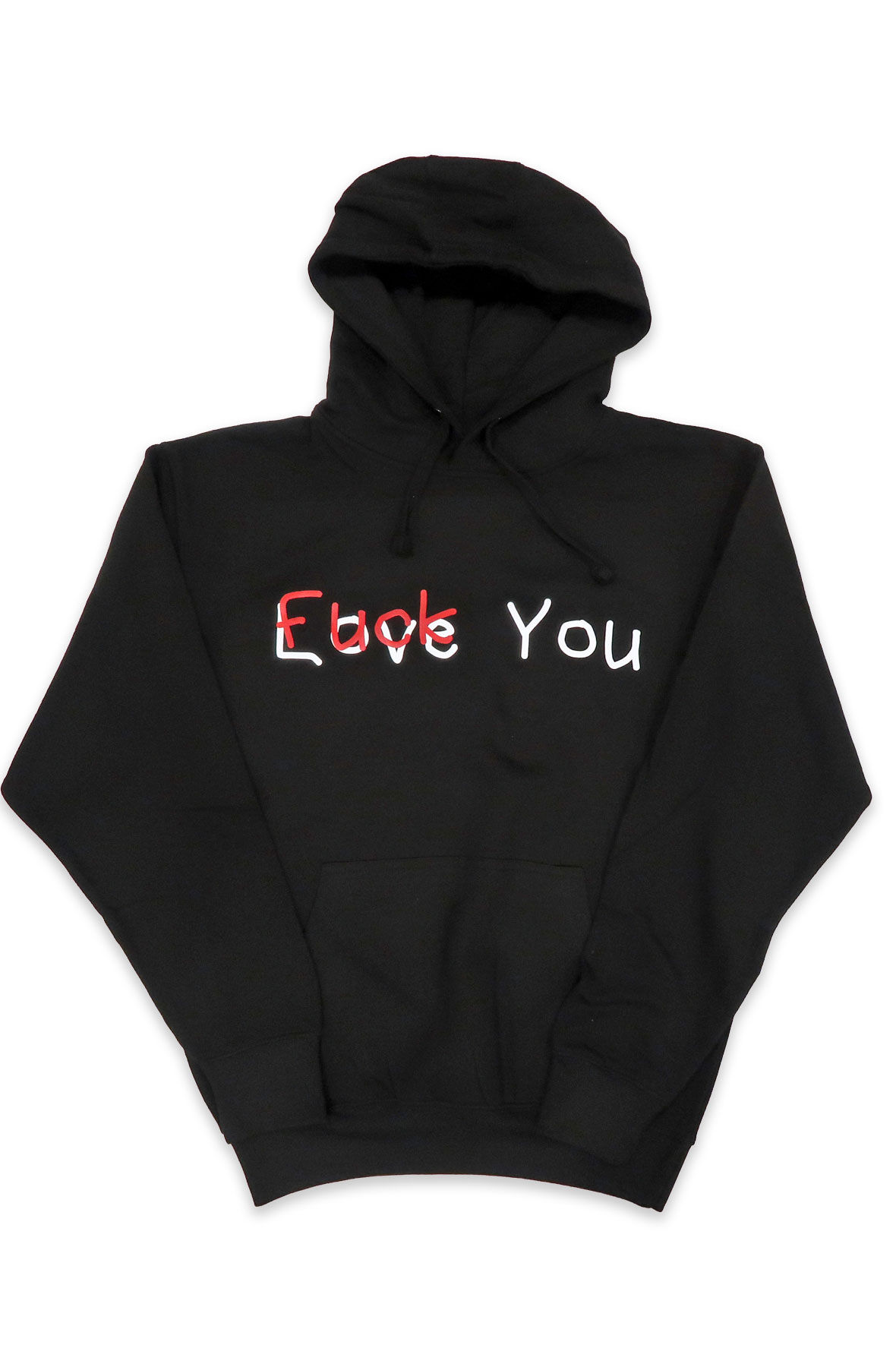 Love You Fuck You Hoodie in Black