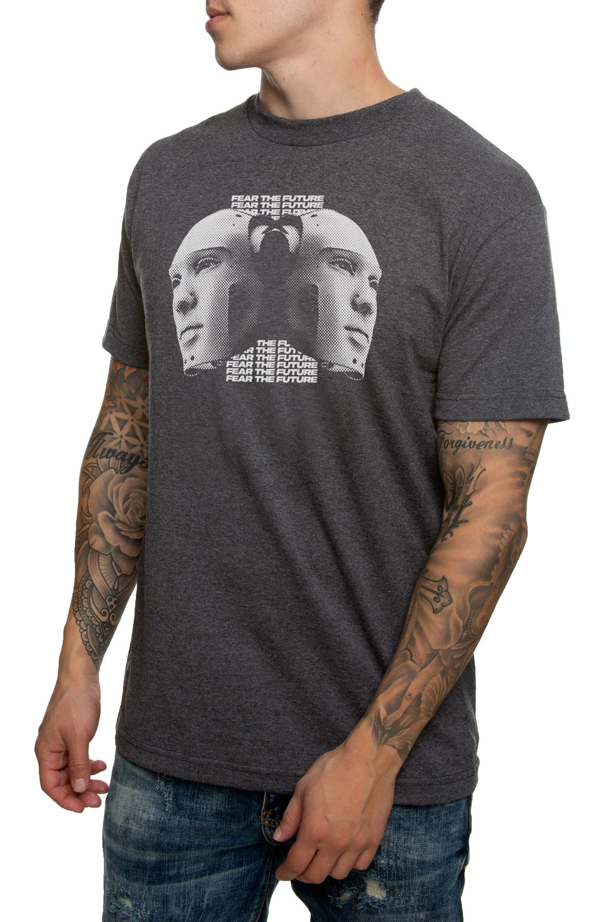 The Fear the Future Duo Tee in Charcoal Heather