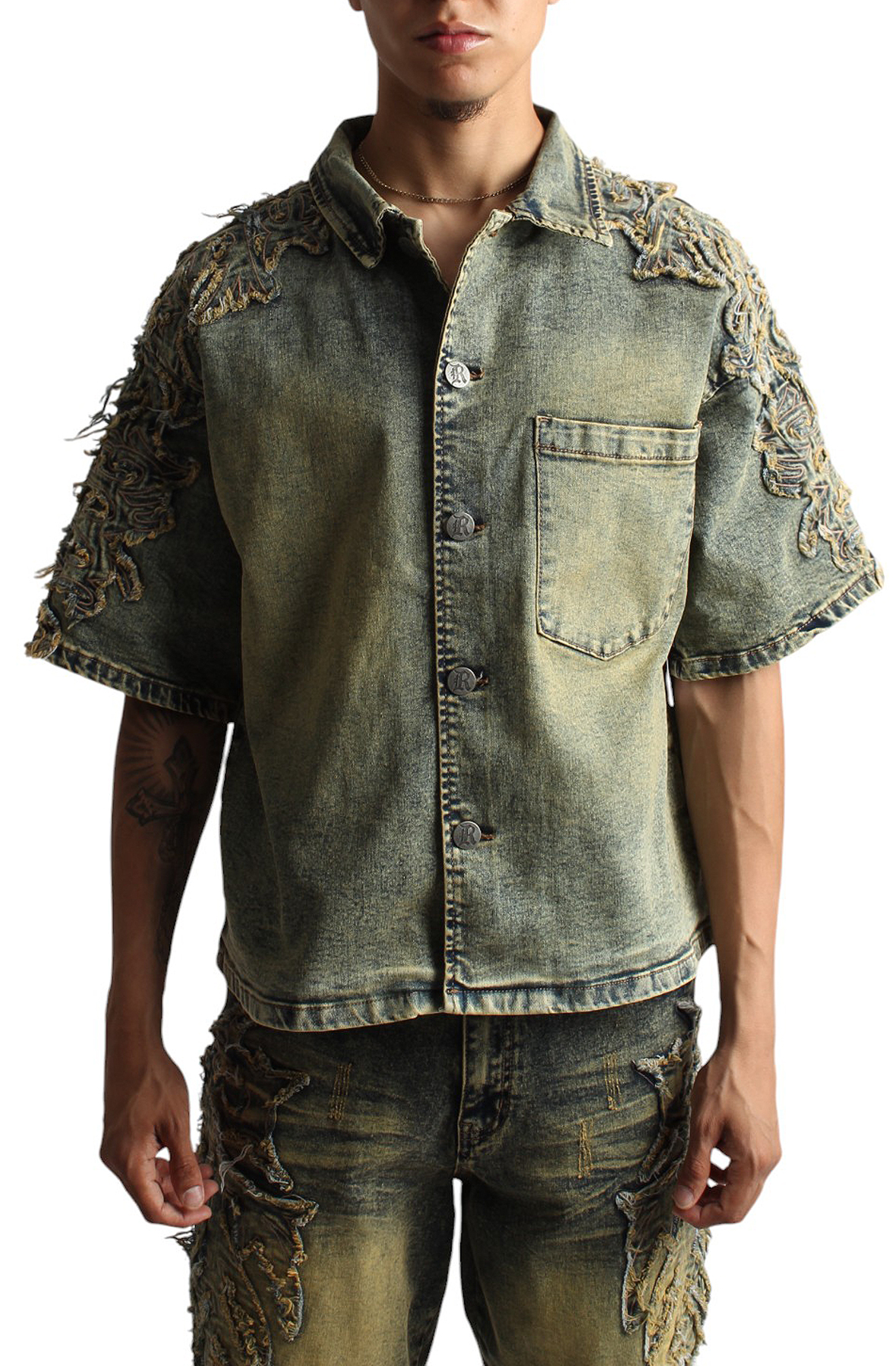 Tribal Patch Denim Shirt