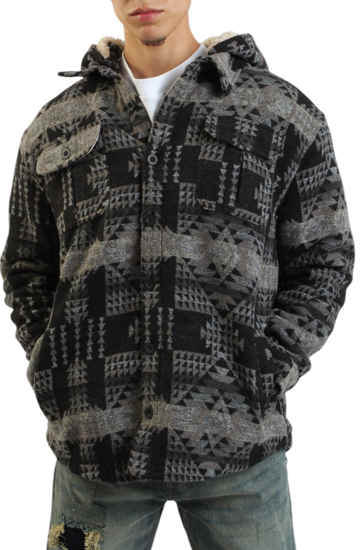 Tribal Hooded Overshirt