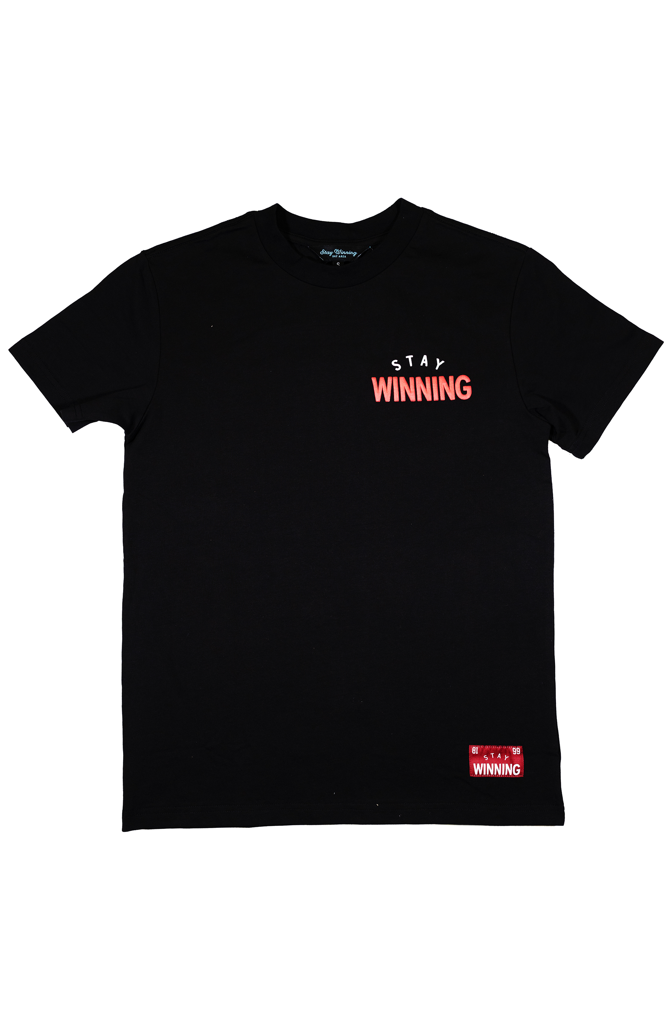 Stay Winning Black/Red Logo Puff Print Tee