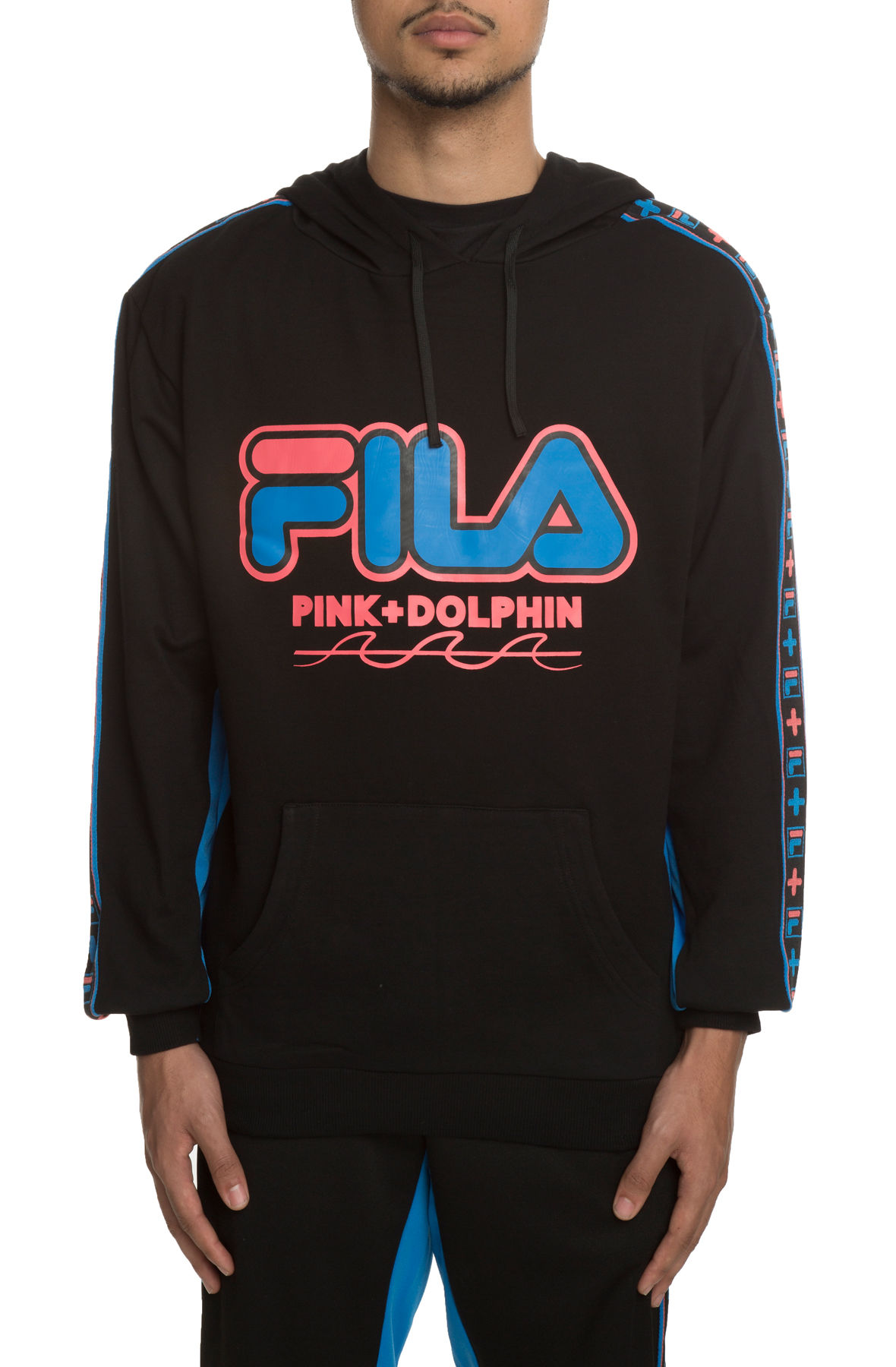 pink and black fila shirt