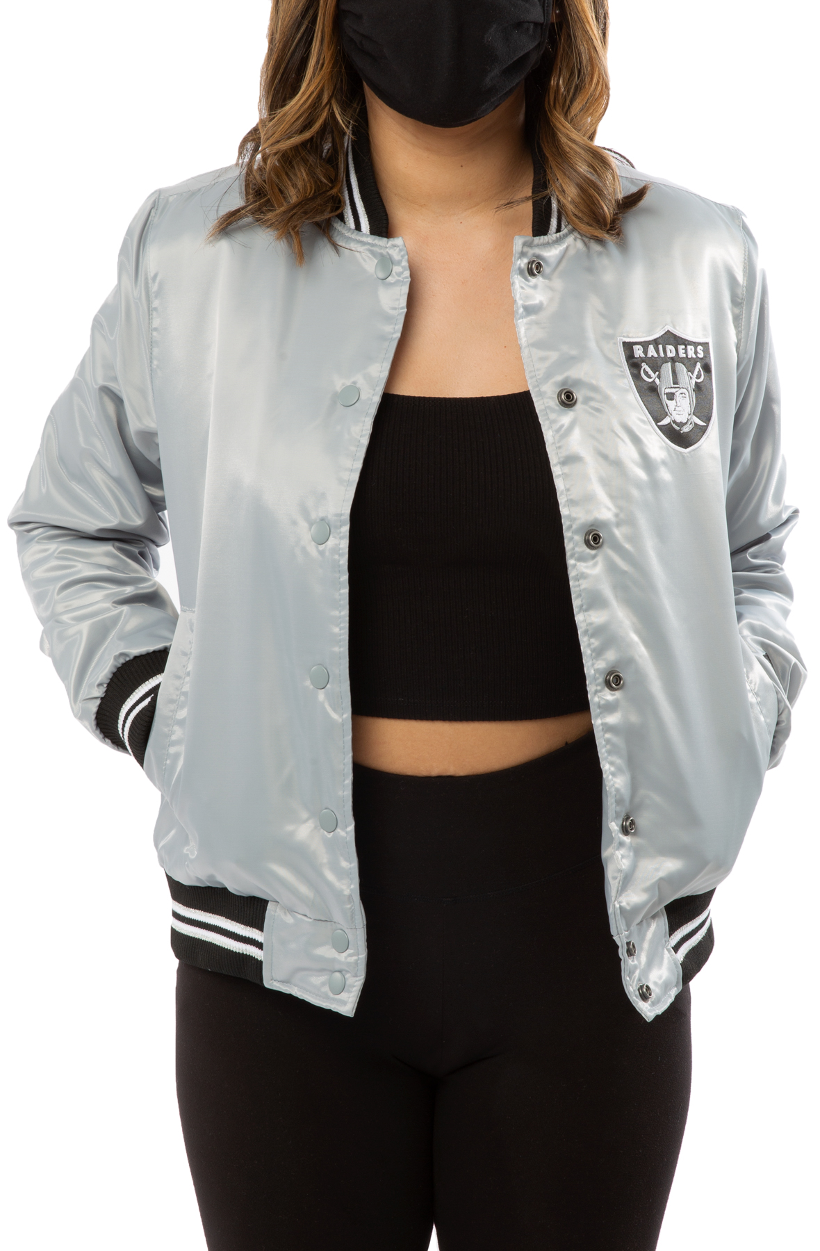 Product Detail  LAS VEGAS RAIDERS WOMENS CROPPED TRACK JACKET