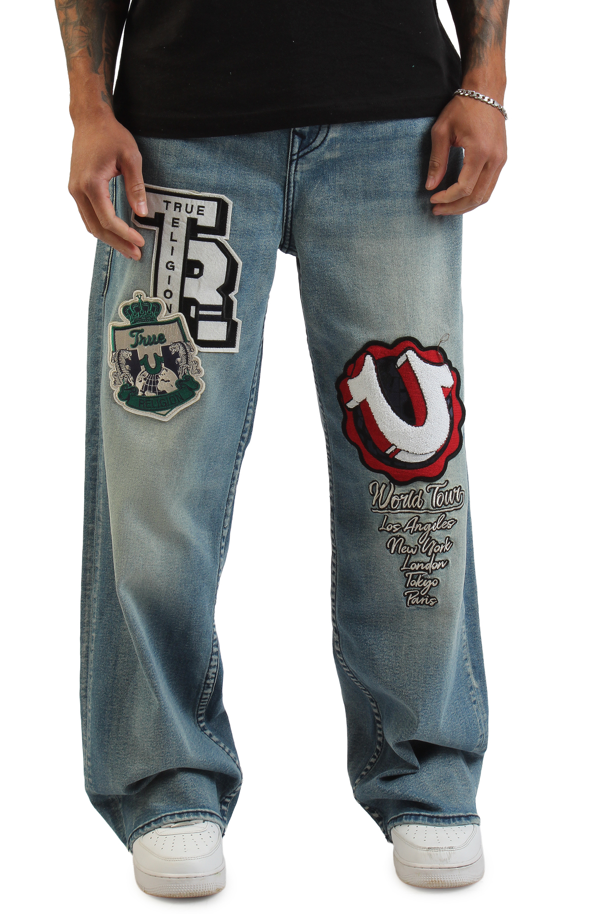 Vinny Varsity Patch Big T Ultra Baggy Jean 34
