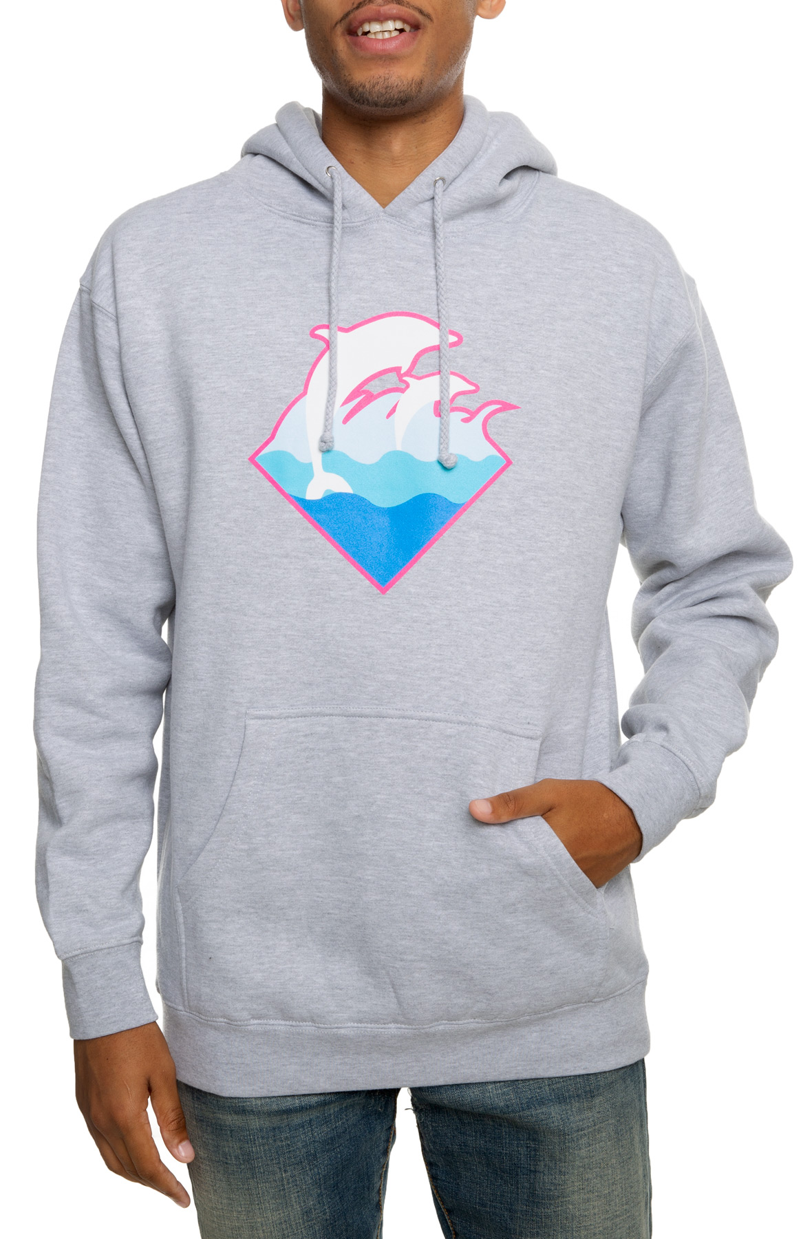 pink dolphin waves hoodie