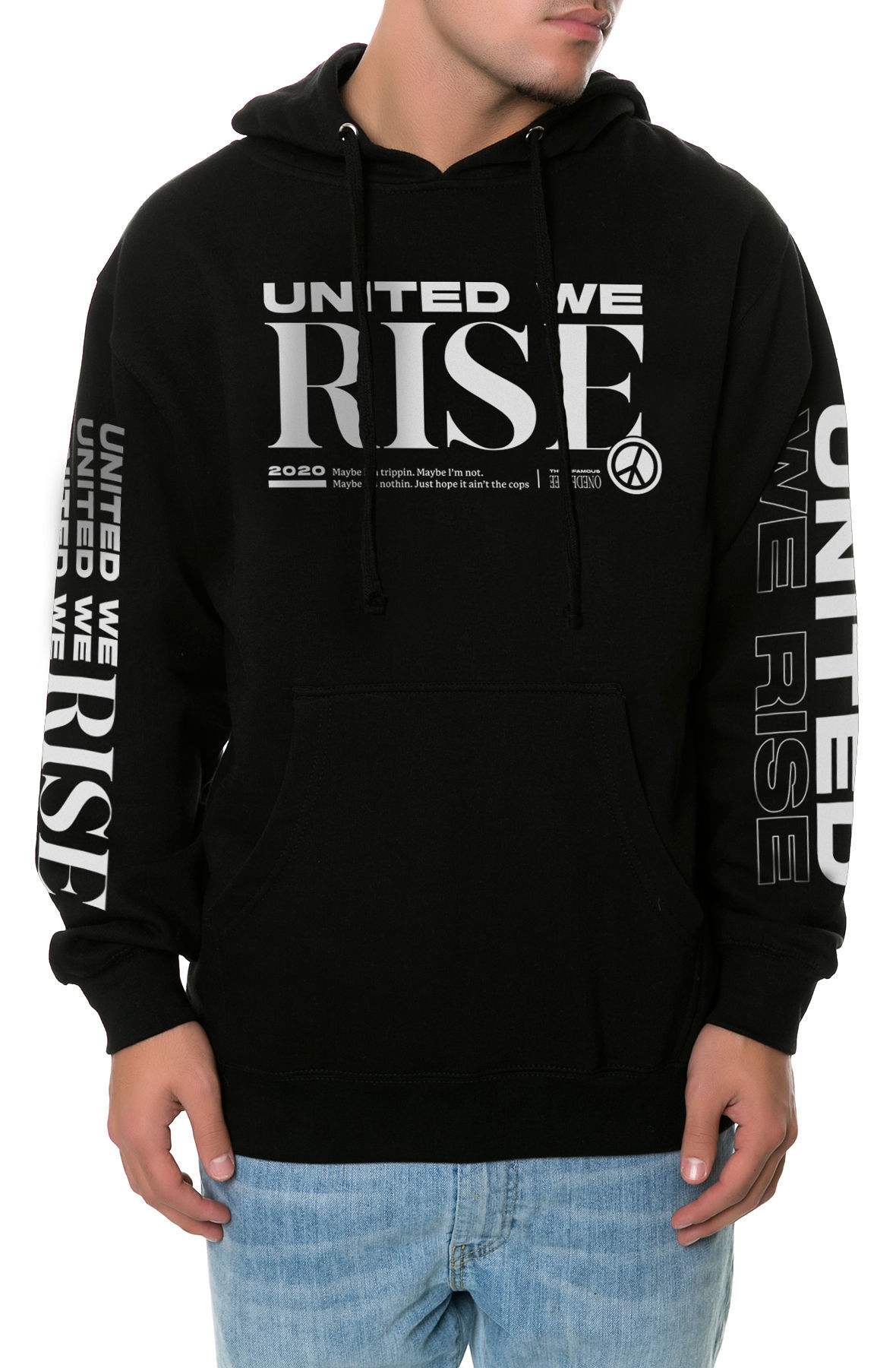 The United We Rise Hoodie in Black