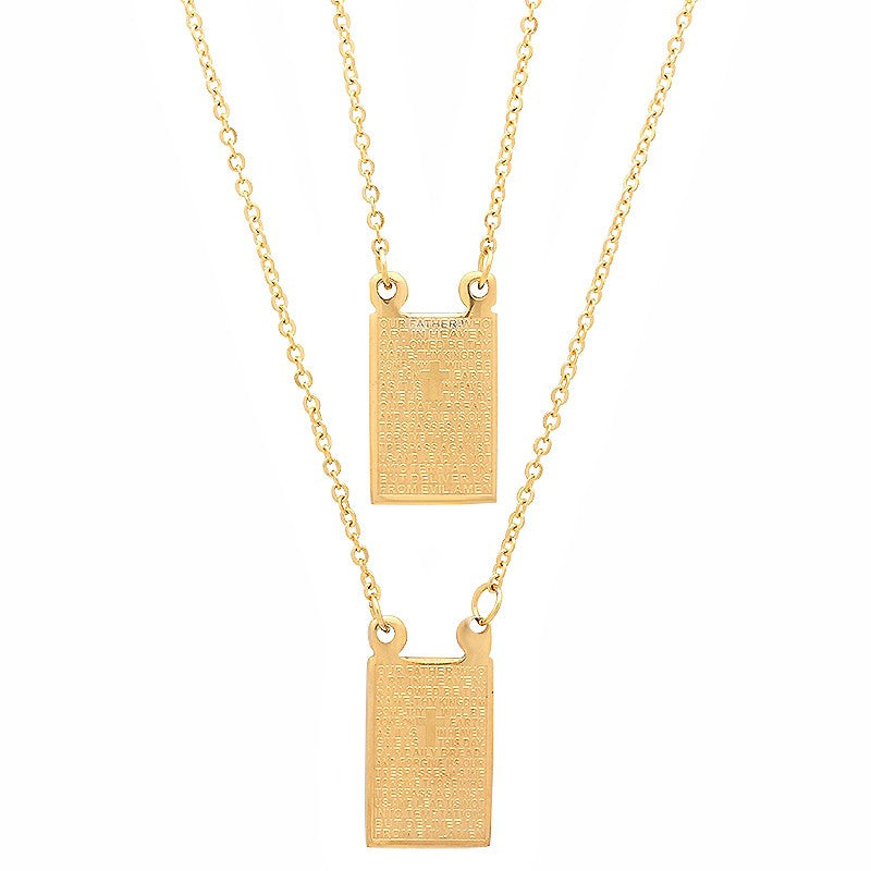 Lords Prayer Scapular Necklace