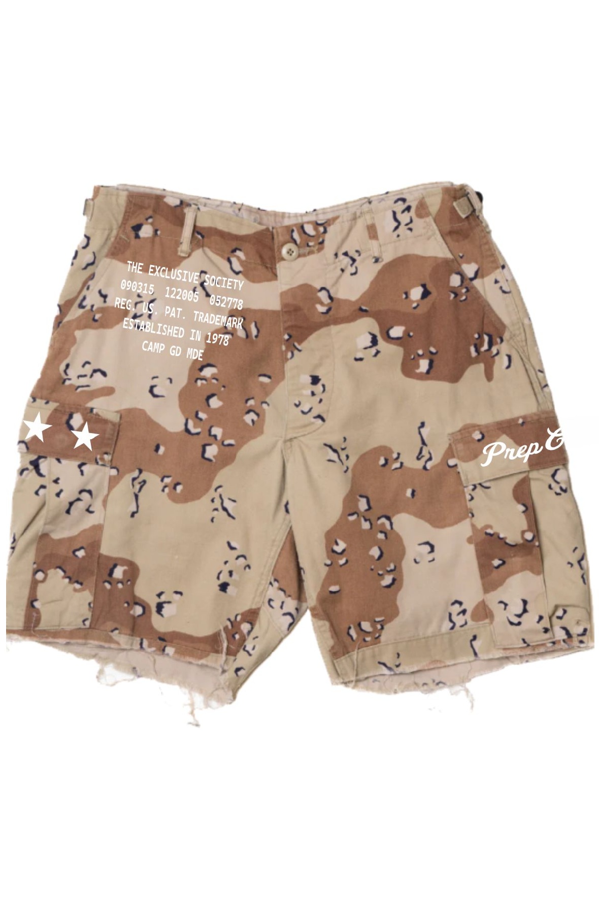 Stars Cutoff 6 Color Desert Camo  Cargo Shorts