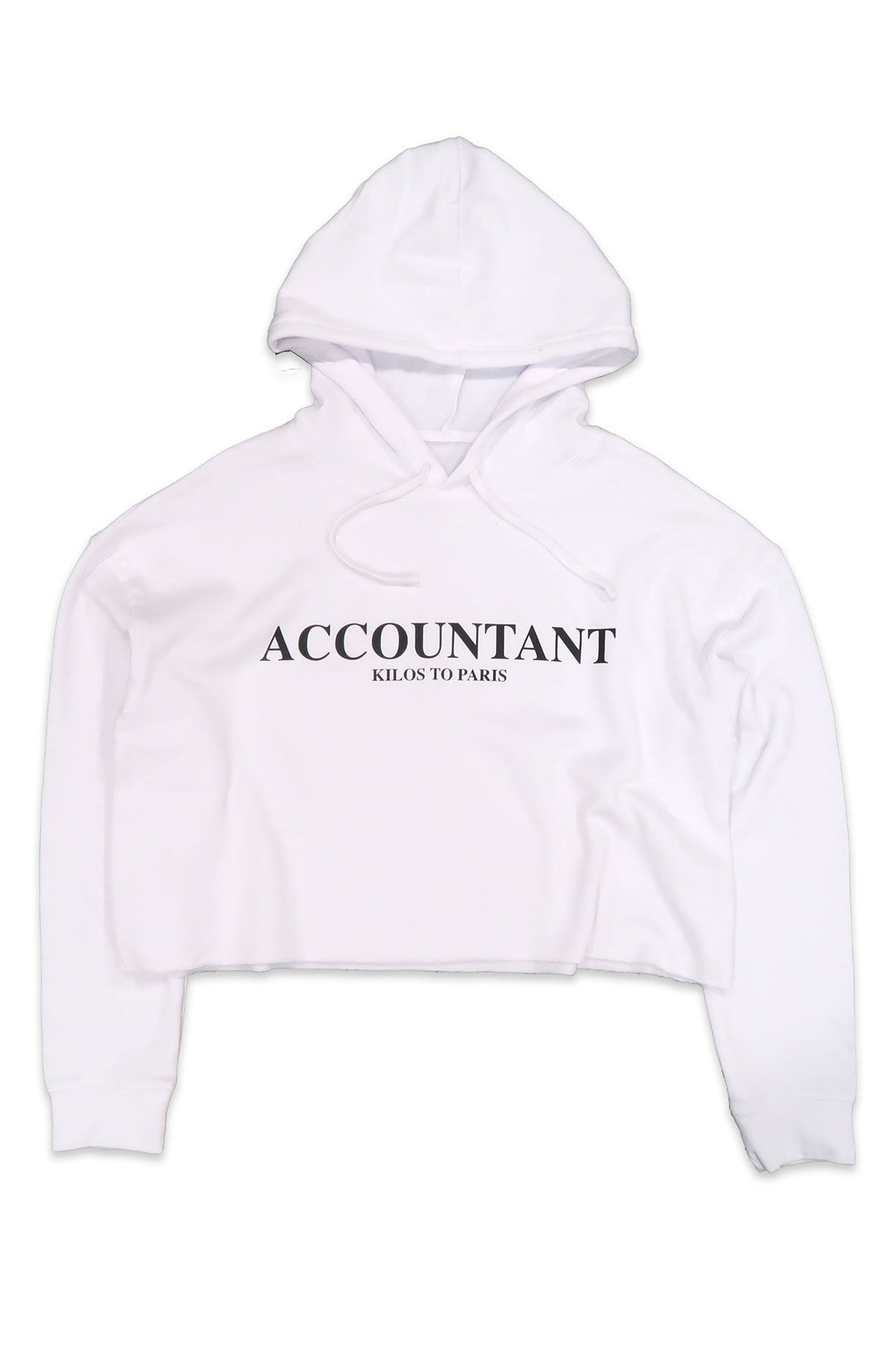 Accountant Crop Hoodie in White