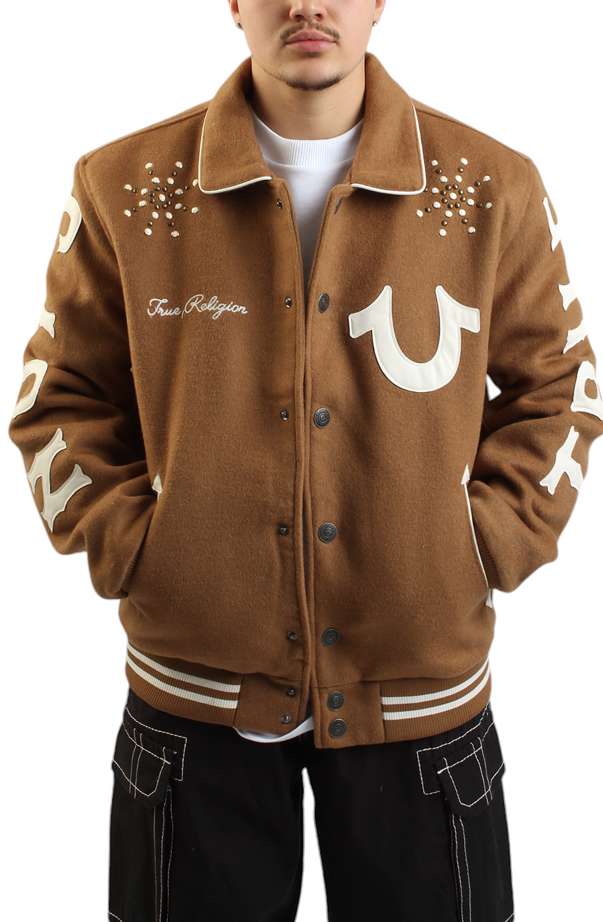 Studded Wool Varsity Jacket