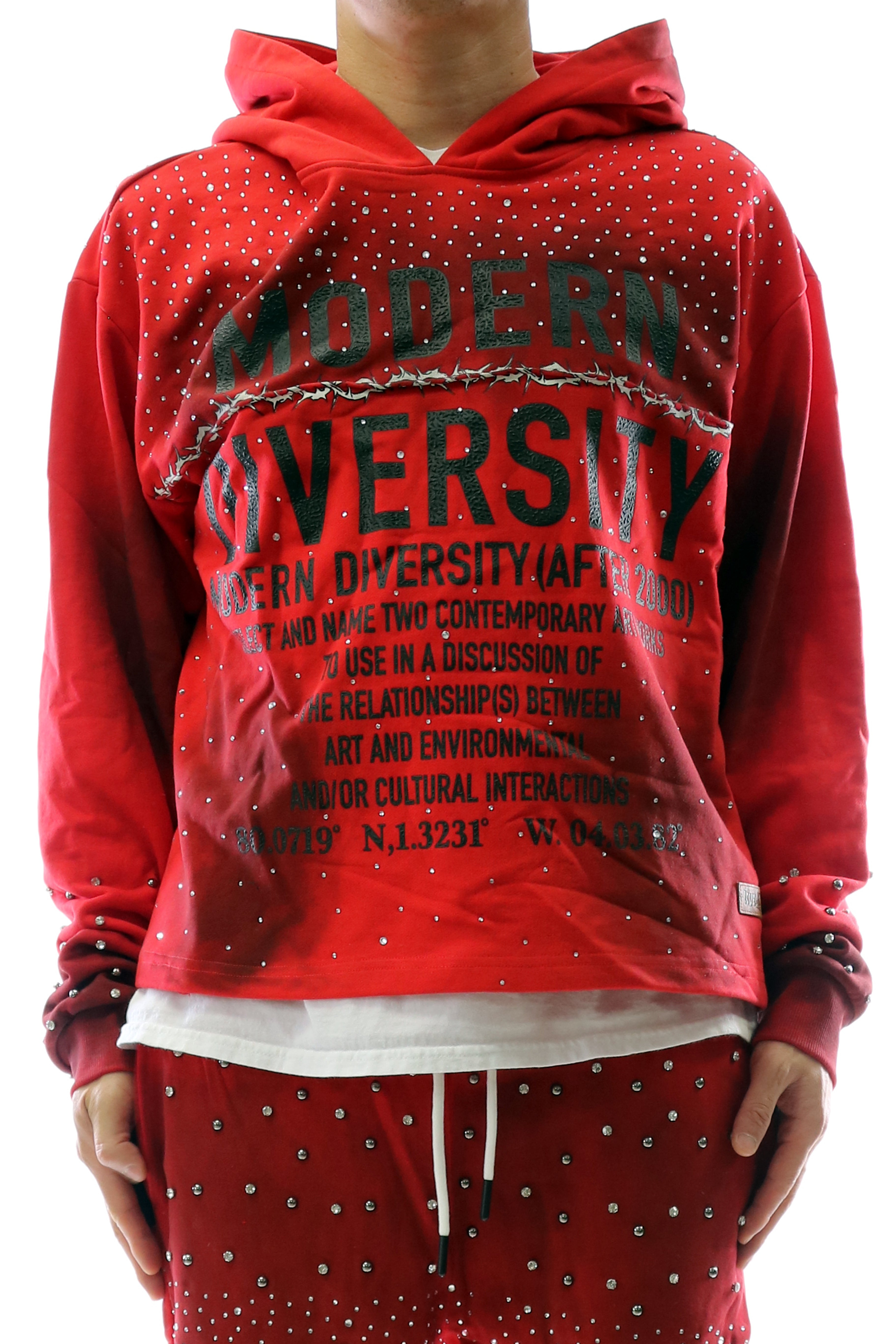 SYNTH French Terry Long Sleeve Crop Top Pullover Hoodie