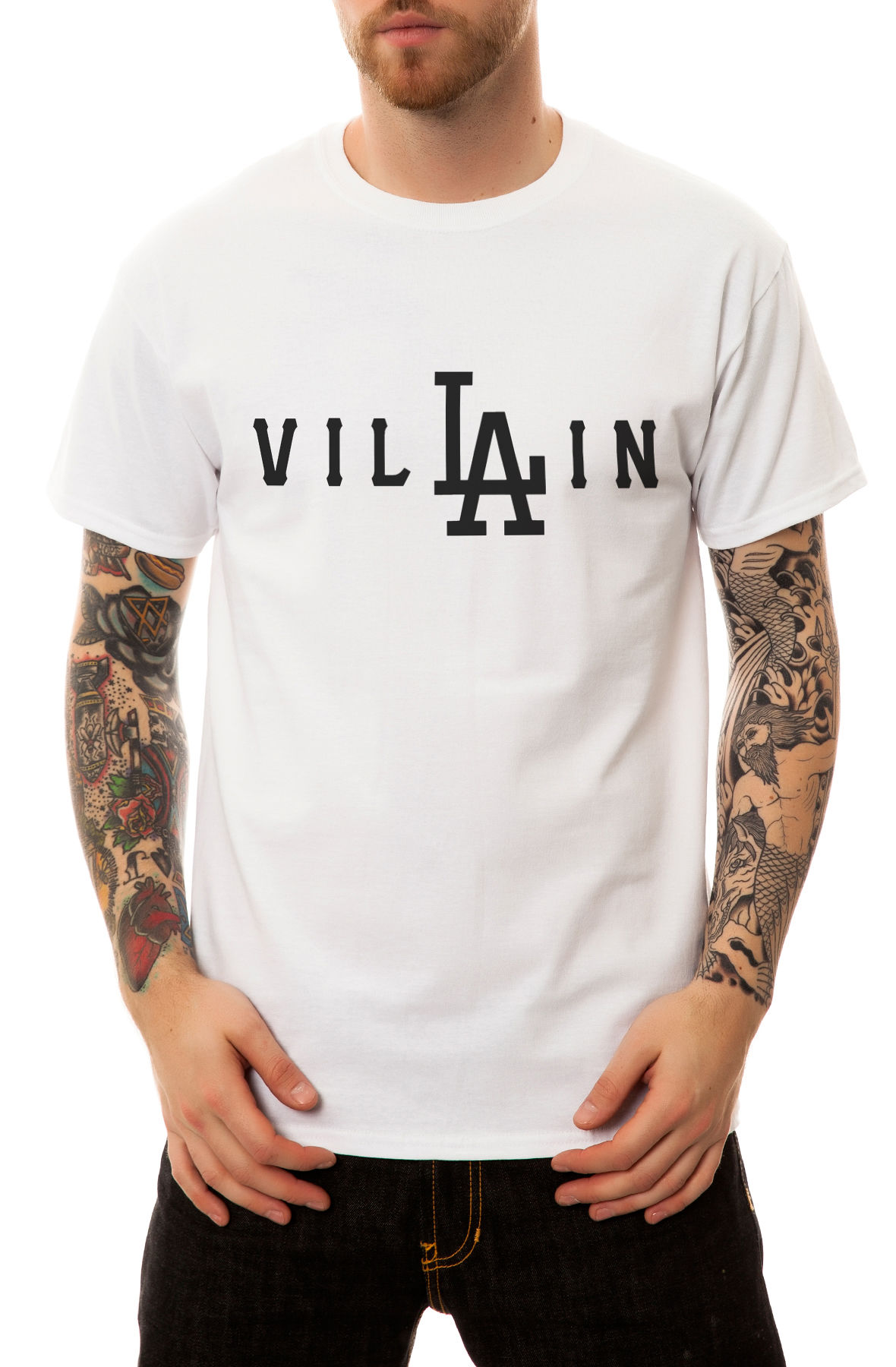 CLASS VILLAIN The LA Villain Tee in White SV-LAVILLAIN-TEE-WHT - PLNDR