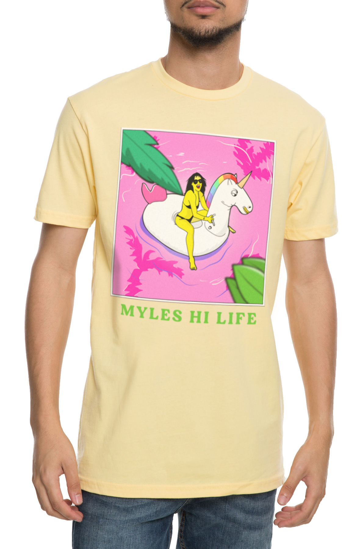 The Unicorn Float Tee in Banana Cream