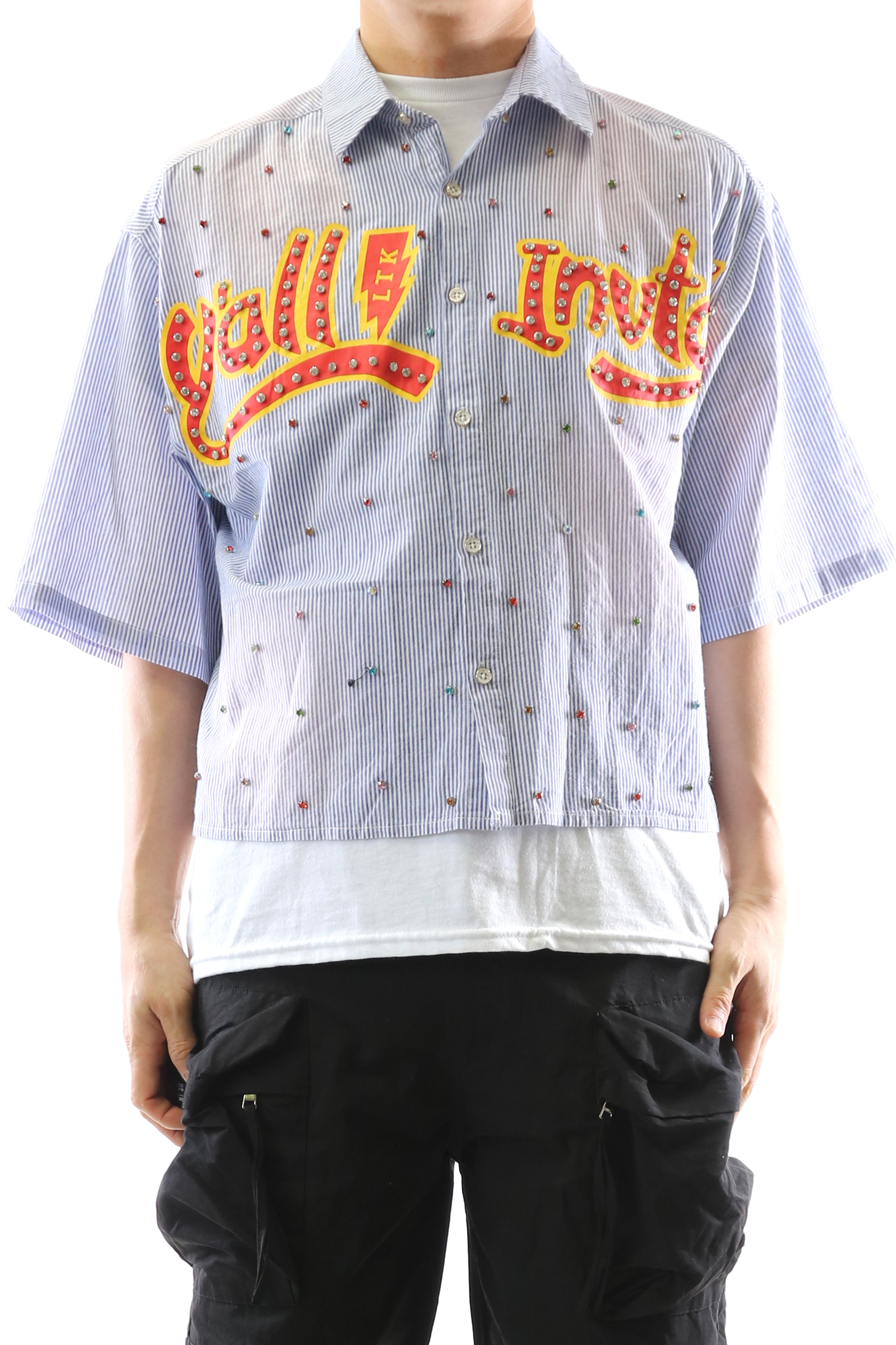 RIA Washed Flannel Crop Top Button Down Shirt