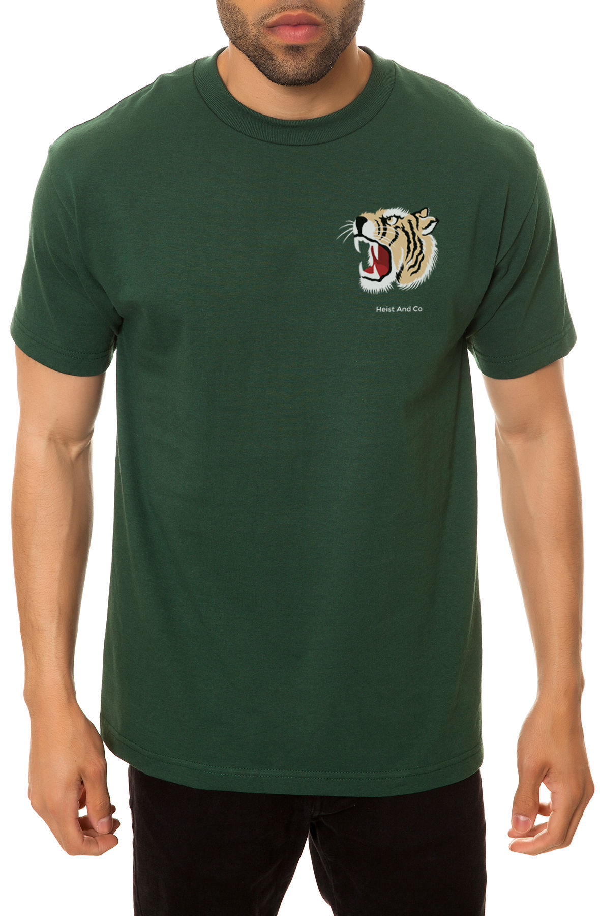 The Tiger Head Tee in Forest Green