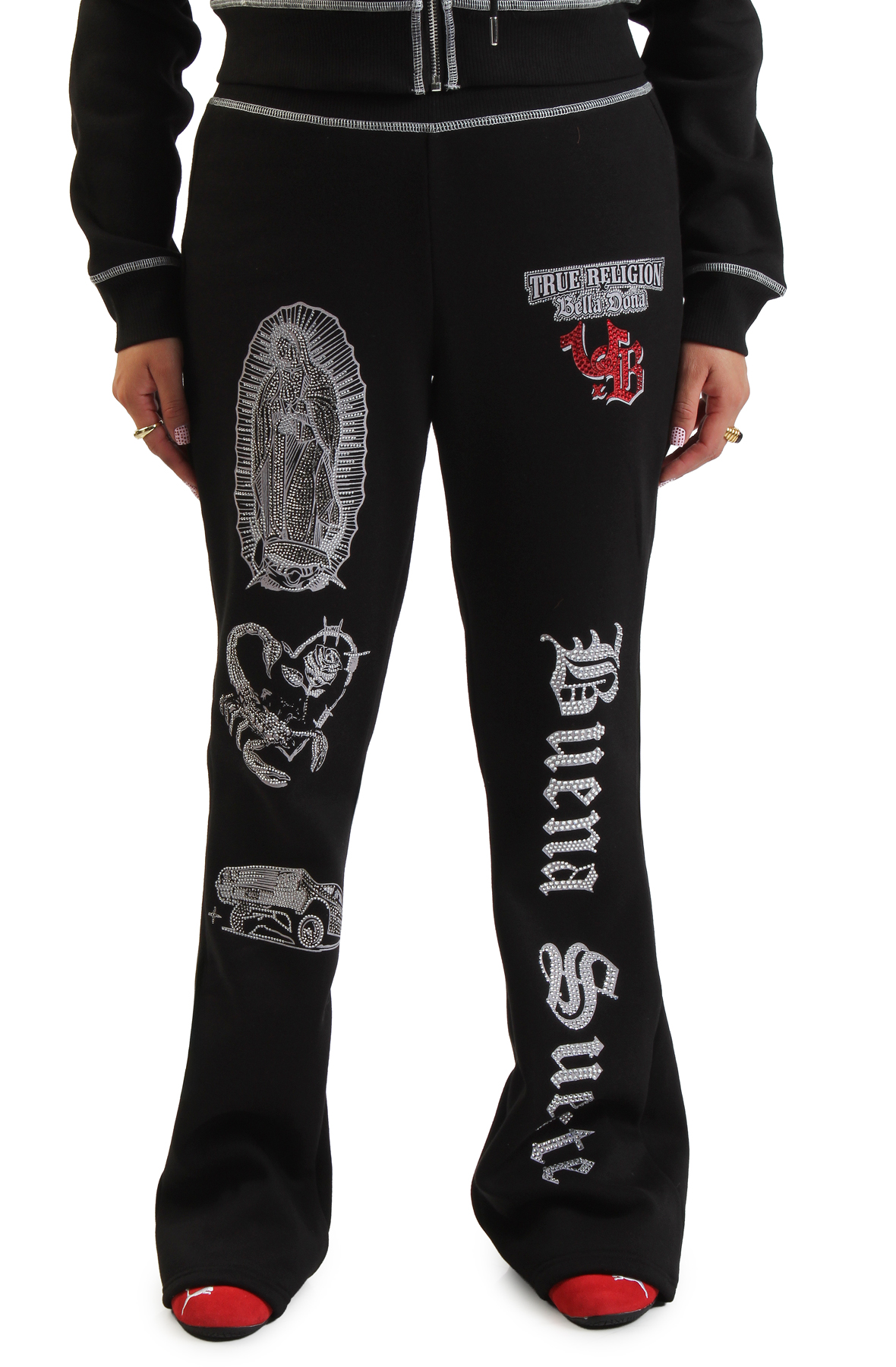 TRUE RELIGION X BELLA DOA MID RISE BOOTCUT SWEATPANT