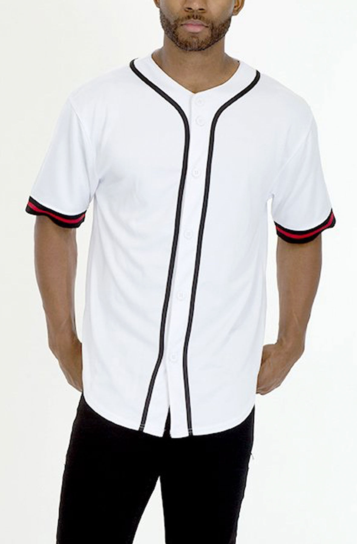 Taped Baseball Jersey in White