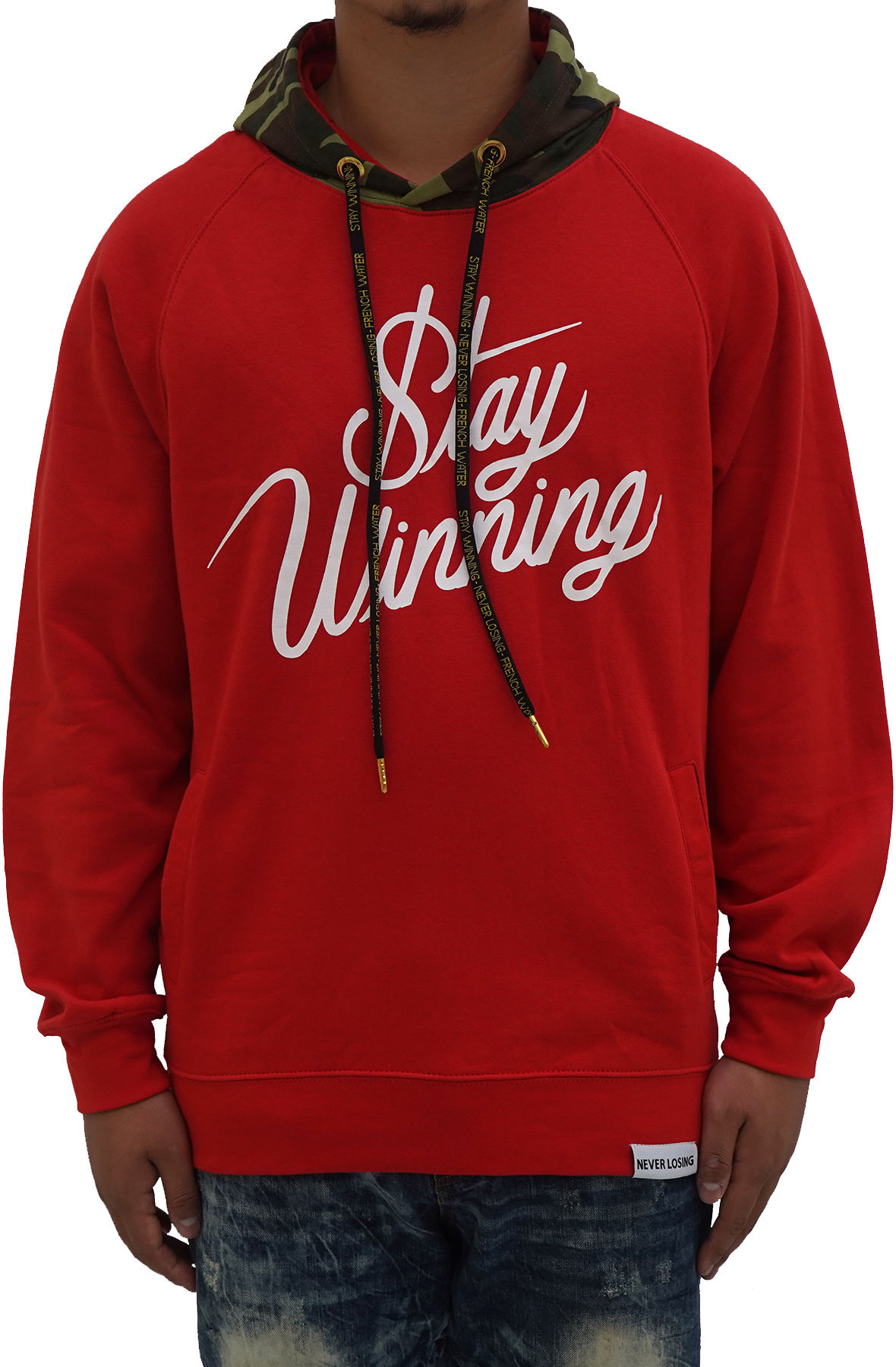 Stay Winning Original Script Red Camo Hoodie