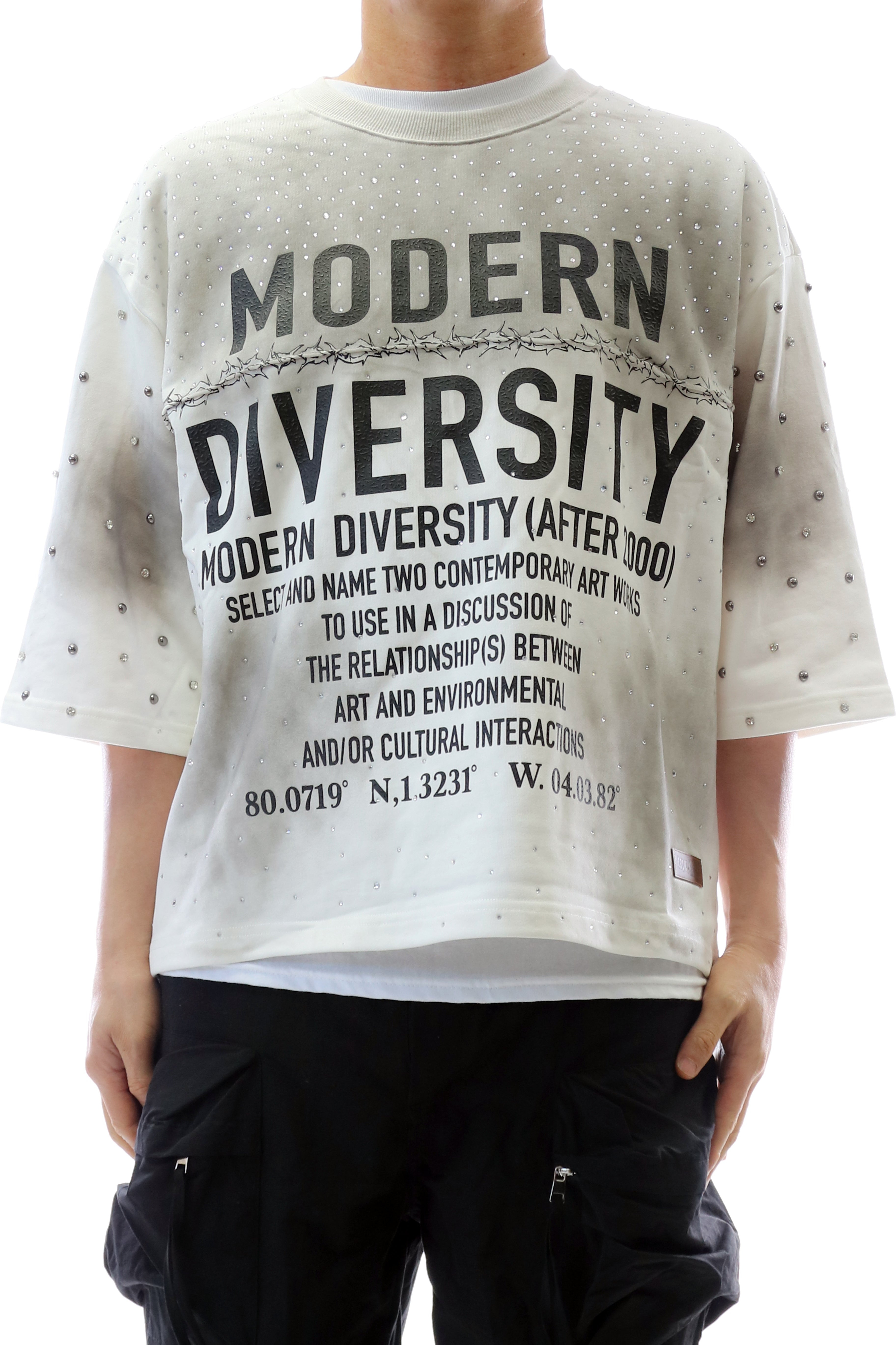 GLAZE French Terry 3/4 Sleeve Crop Top Tee