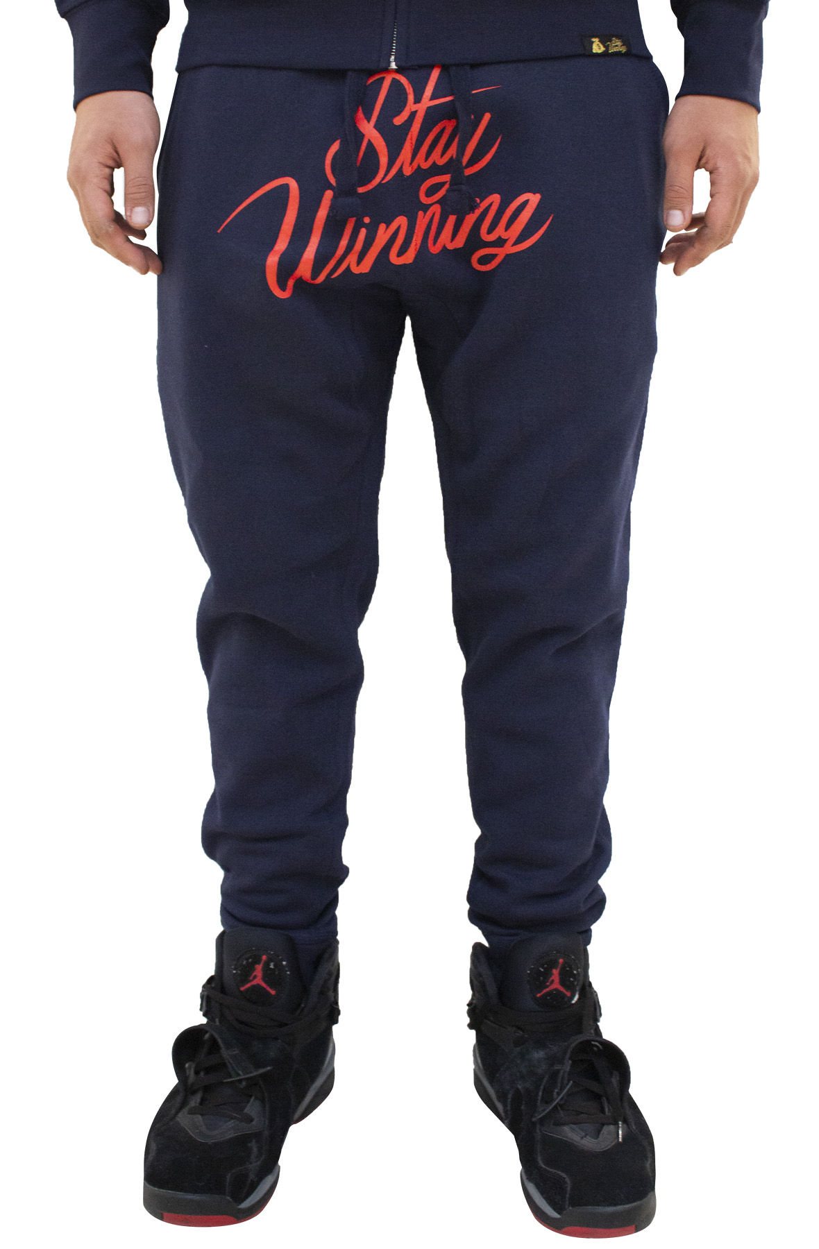 Stay Winning Script Navy/Red Joggers