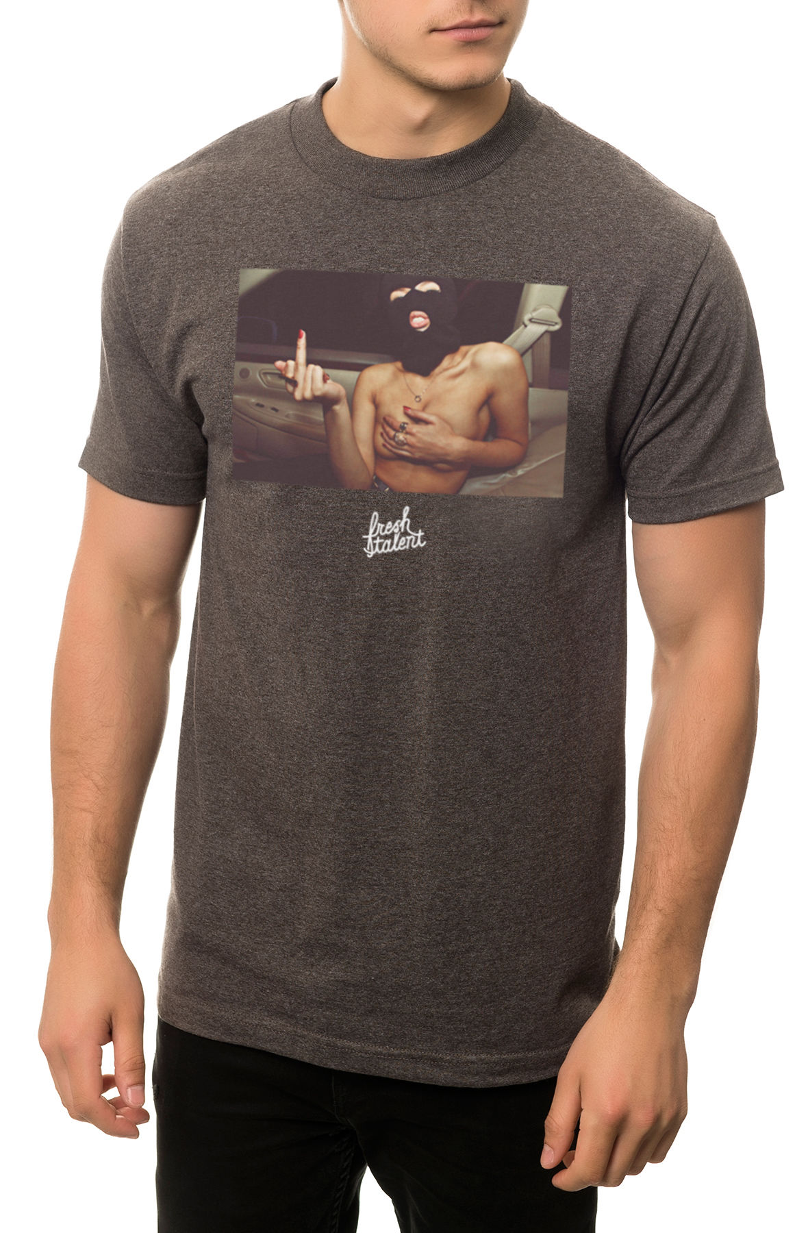 The Heist Tee in Charcoal Heather