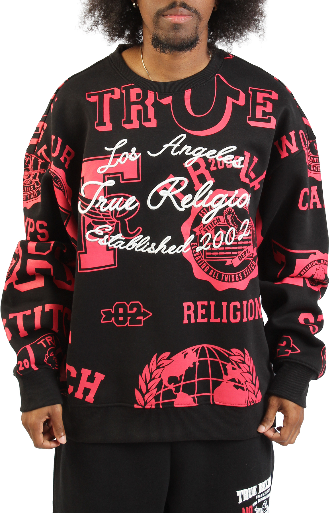 Allover Logo Print Sweater